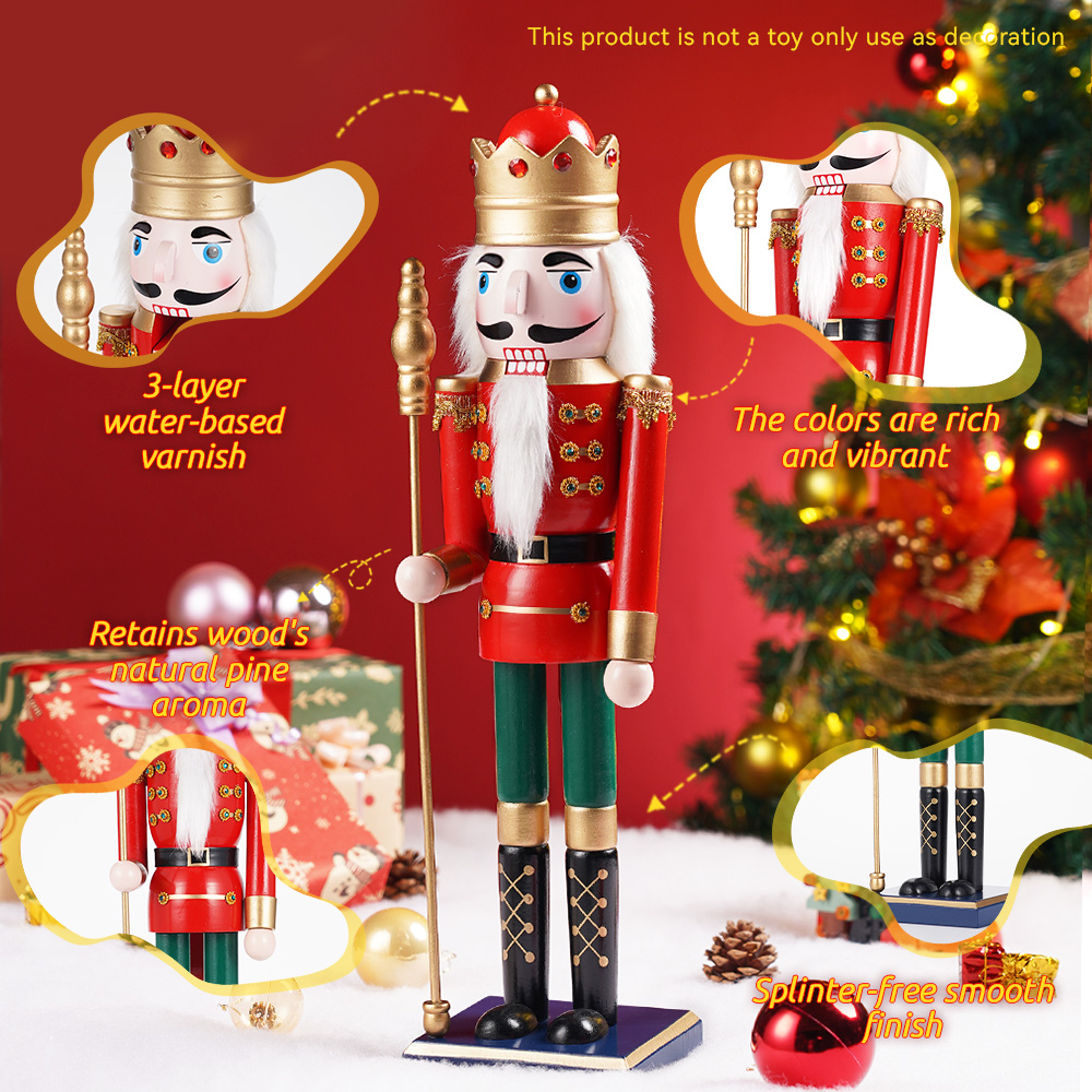 Nutcracker Figurine - 50CM Wooden Nutcracker Doll Soldier King