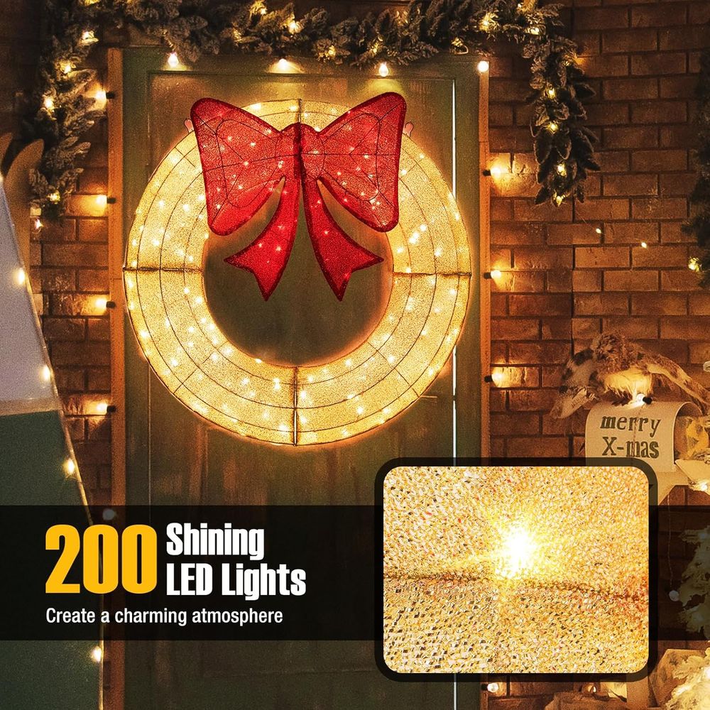 48 Inch Pre-Lit Christmas Wrea - Christmas Lights Outdoor review and price