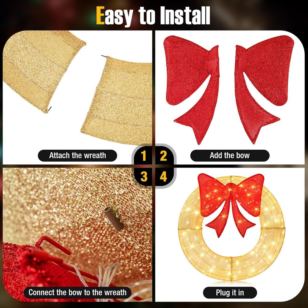 48 Inch Pre-Lit Christmas Wrea - Christmas Lights Outdoor review and price