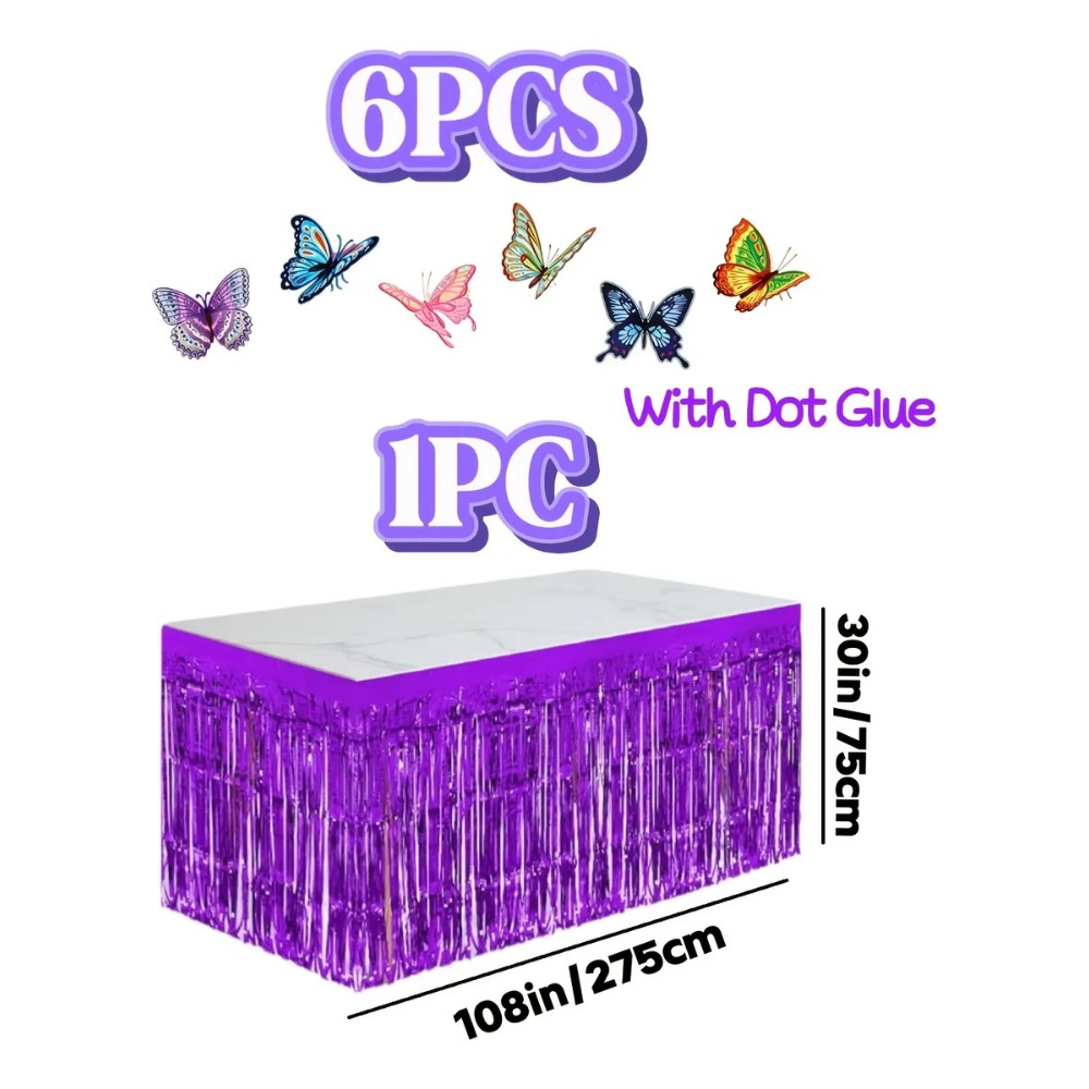 7Pcs Purple Metallic Foil Tabl - Christmas Table Runner review and price