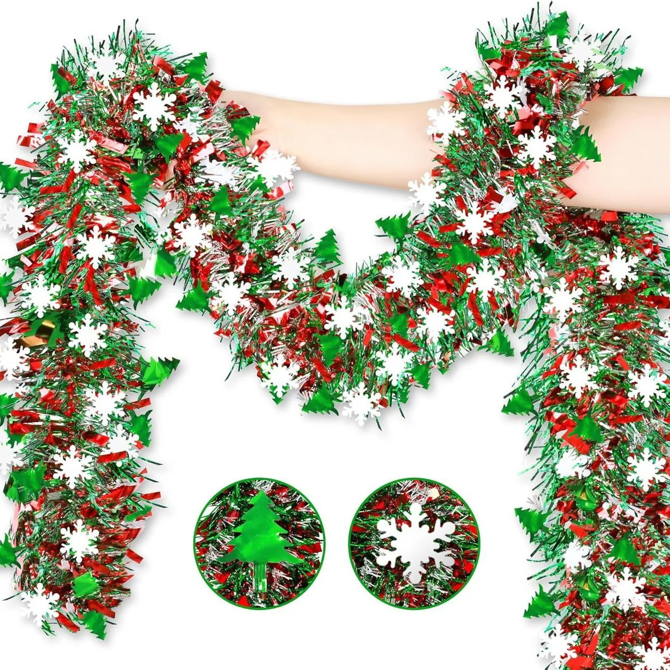 2M Christmas Snowflake Tinsel  - Tinsel Garland Decoration review and price