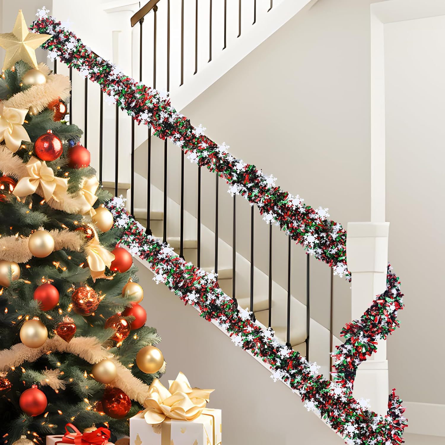 2M Christmas Snowflake Tinsel  - Tinsel Garland Decoration review and price
