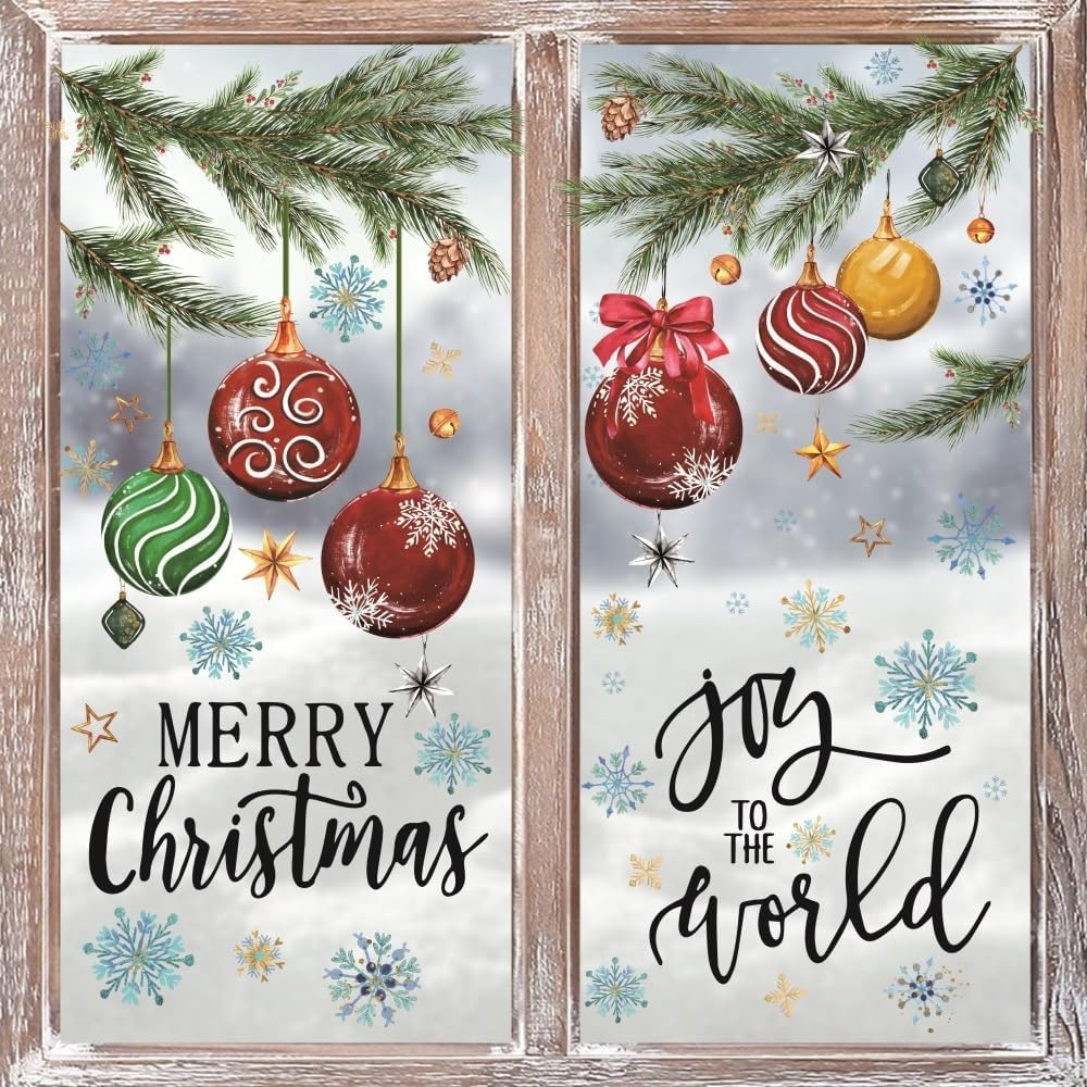221 PCS Christmas Window Cling - Snowflake Window Decal review and price