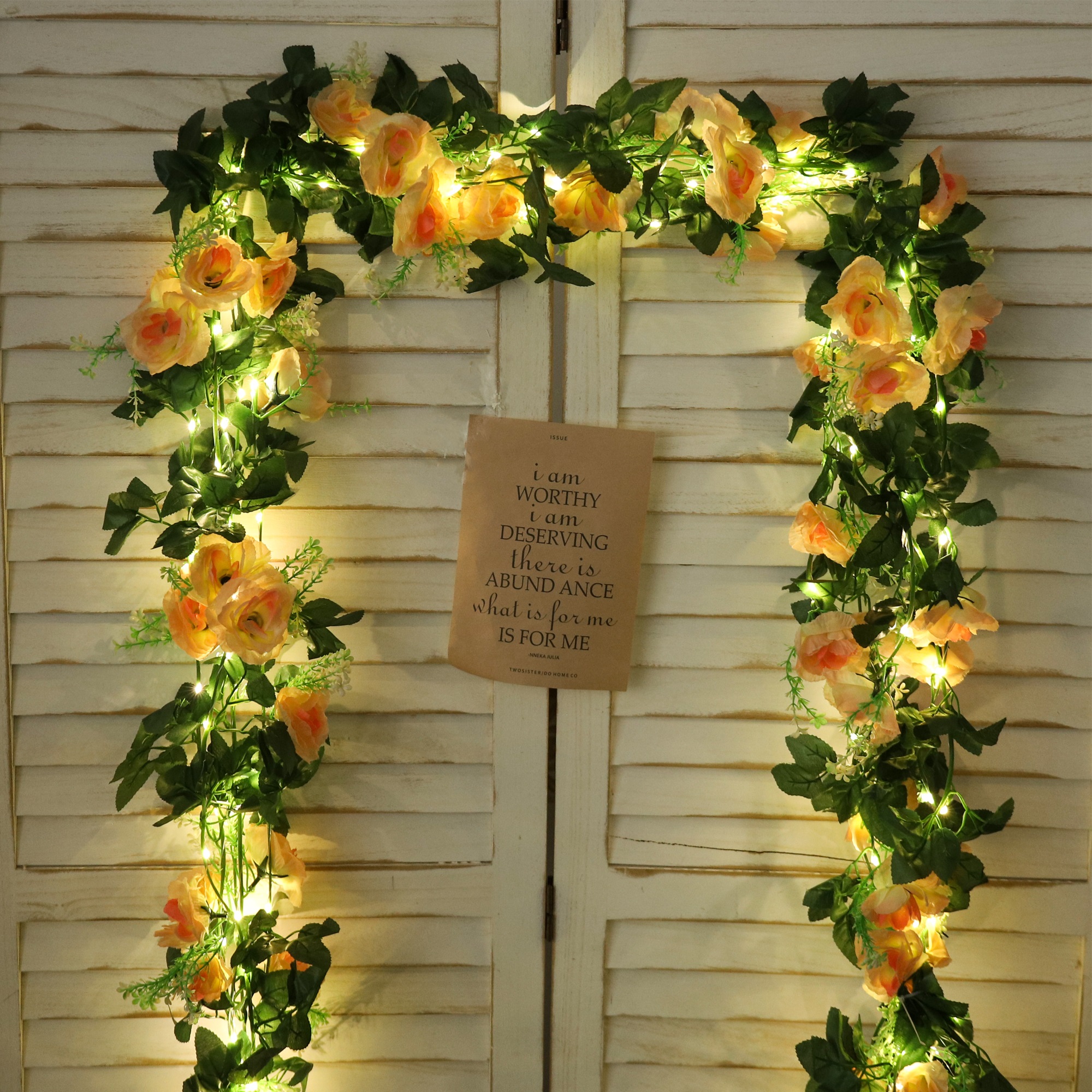Rose LED Vine Light String Art - Christmas Wreath Fake review and price