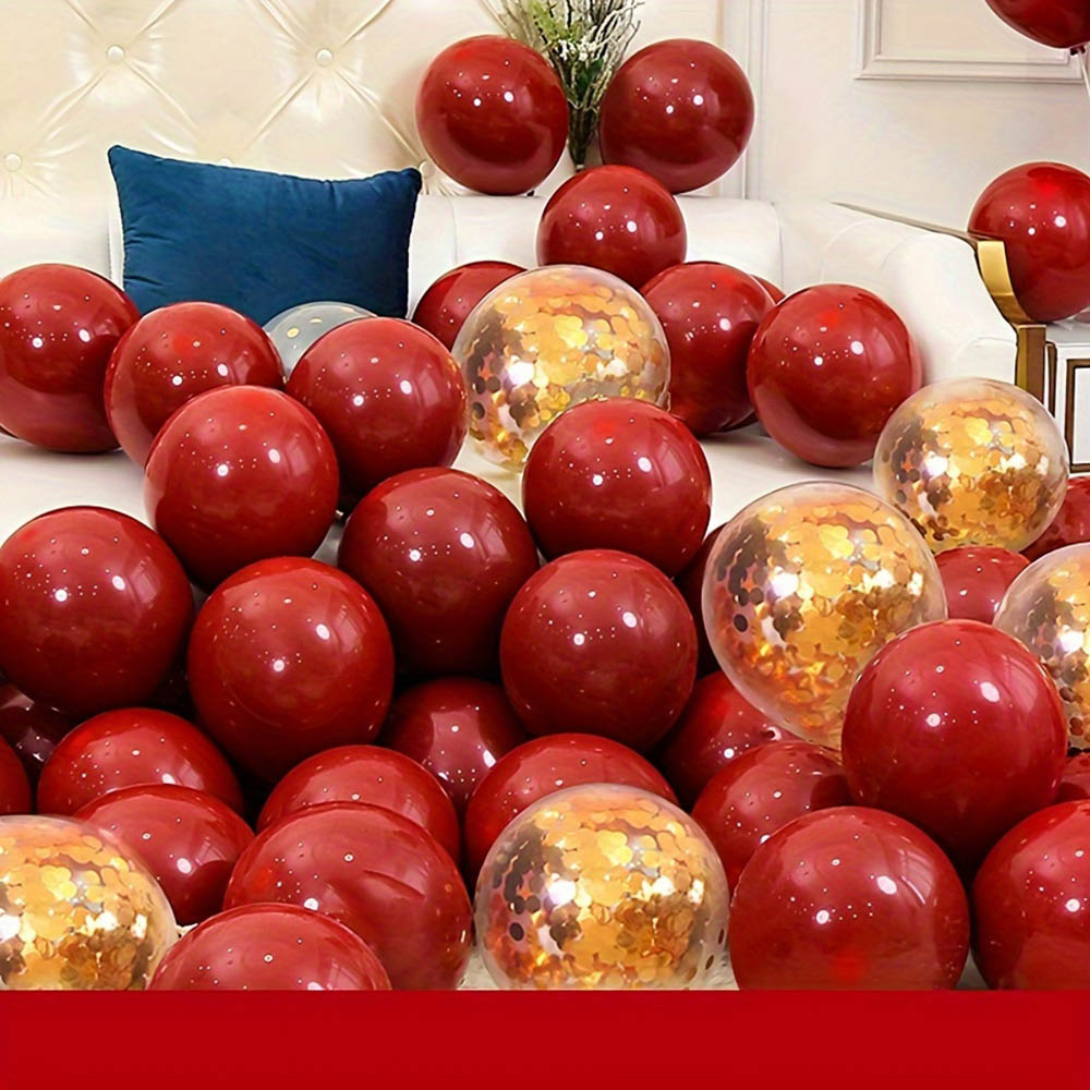 50pcs/pack Red Gold Balloon Ar - Tinsel Garland Decoration review and price