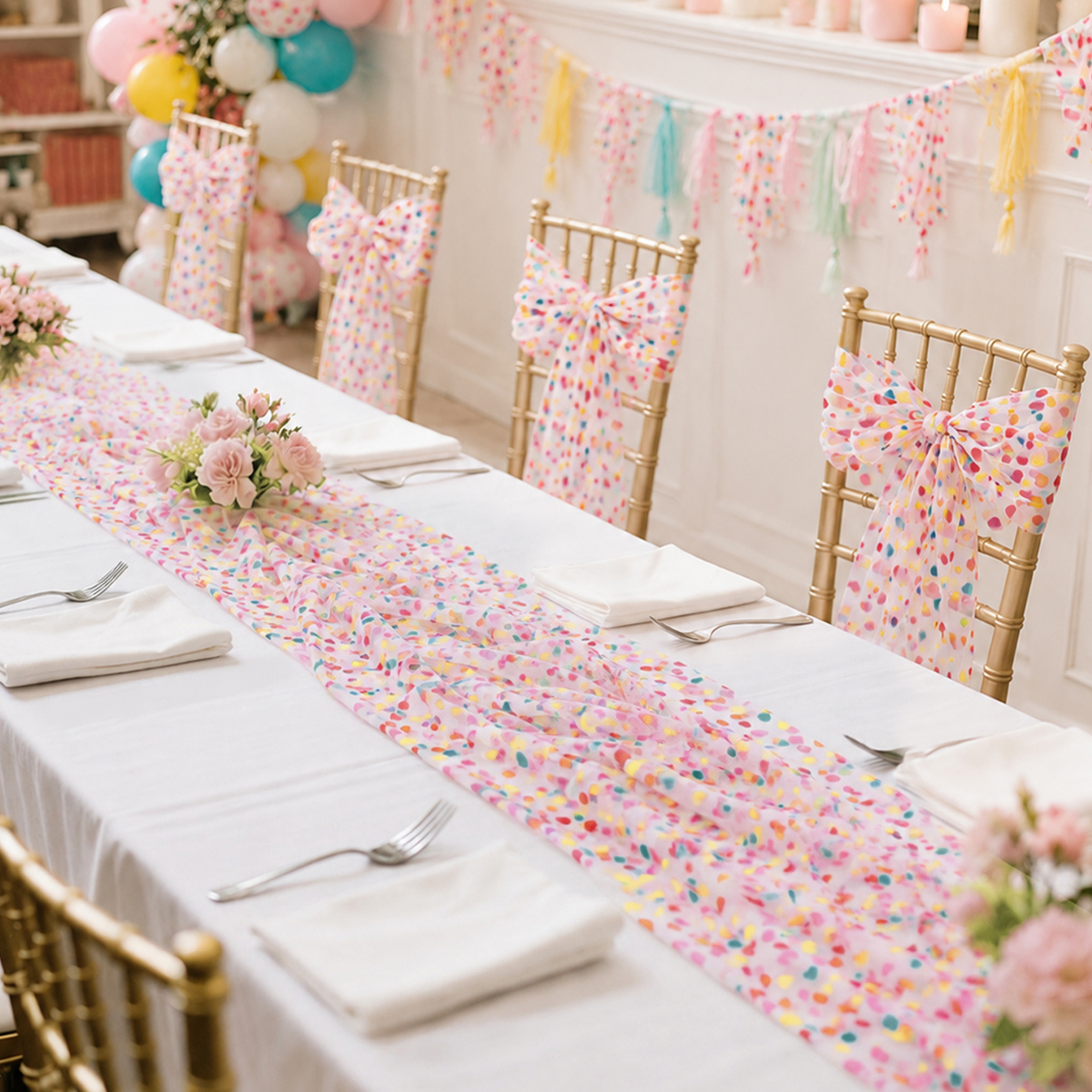 Colorful Dot Gauze Table Runne - Christmas Table Runner review and price