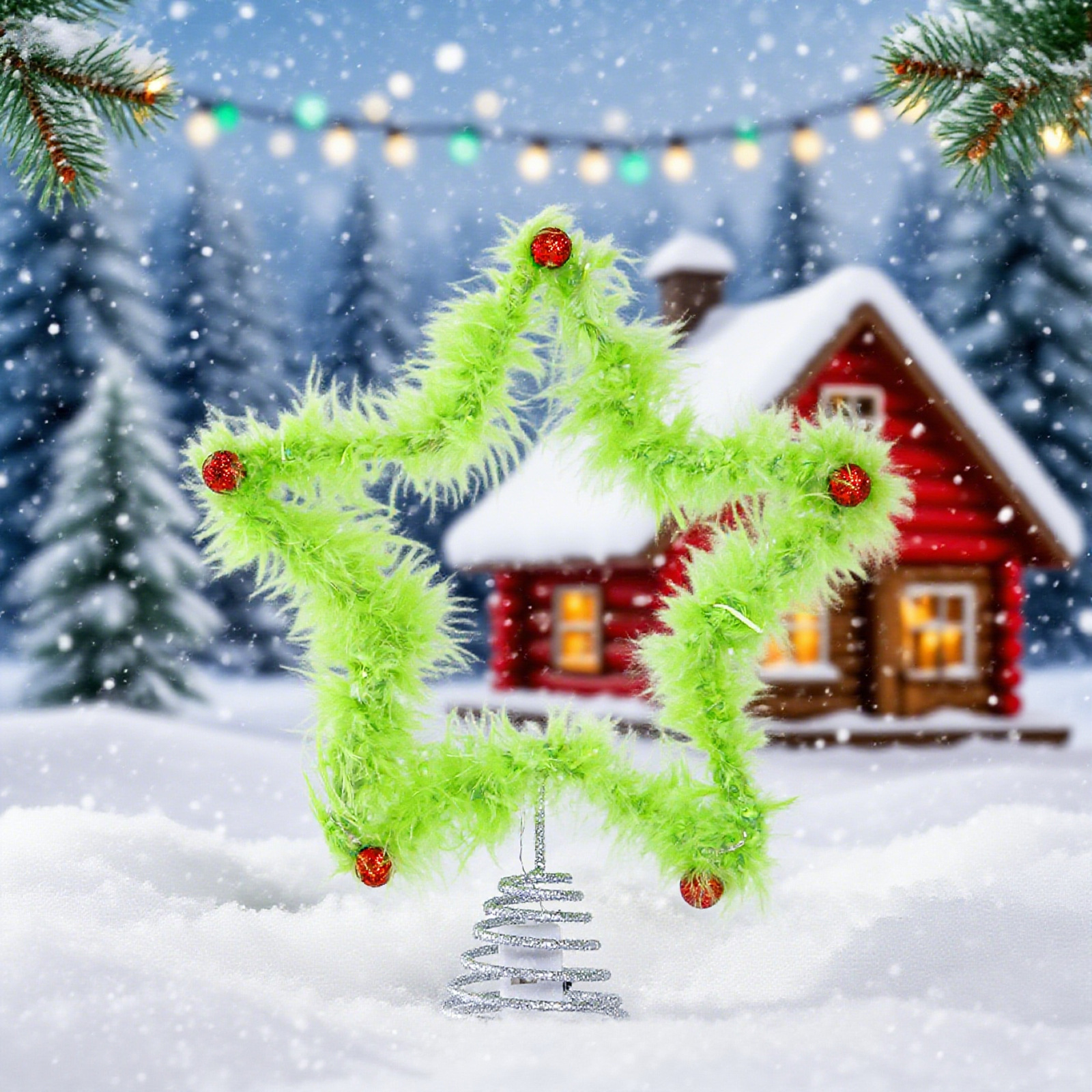 Christmas Fuzzy Grinch Star Tr - Star Tree Topper review and price